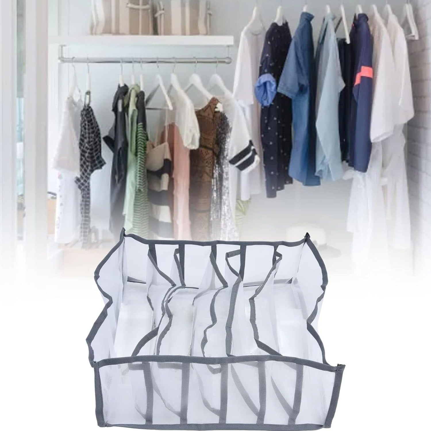 6414 MULTIPURPOSE STORAGE POCKET RACK, FOLDABLE, COLLAPSIBLE FABRIC WARDROBE ORGANISER FOR CLOTHE ORGNISER LAUNDARY BAG 6414 MULTIPURPOSE STORAGE POCKET RACK, FOLDABLE, COLLAPSIBLE FABRIC WARDROBE ORGANISER FOR CLOTHE ORGNISER LAUNDARY BAG